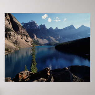 Banff nationalpark Moraine Sjö Poster