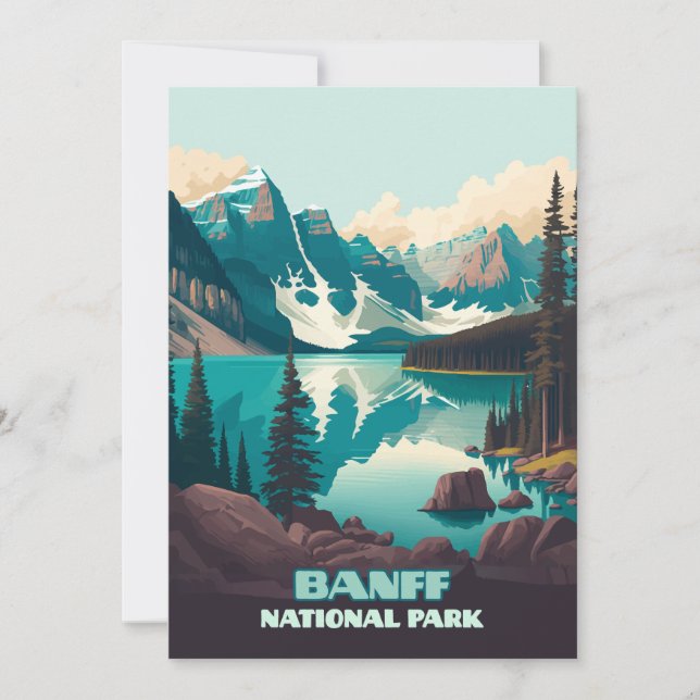Banff nationalpark Moraine Sjö Retro (Framsida)