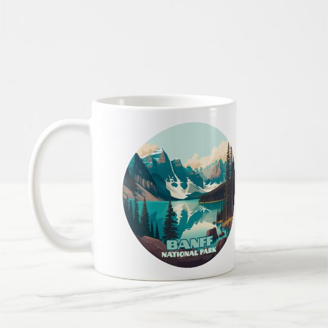 Banff nationalpark Moraine Sjö Retro Kaffemugg (Vänster)