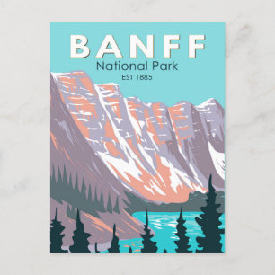 Banff nationalpark Moraine Sjö Vintage Vykort