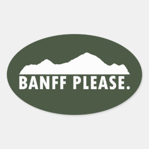 Banff nationalpark ovalt klistermärke