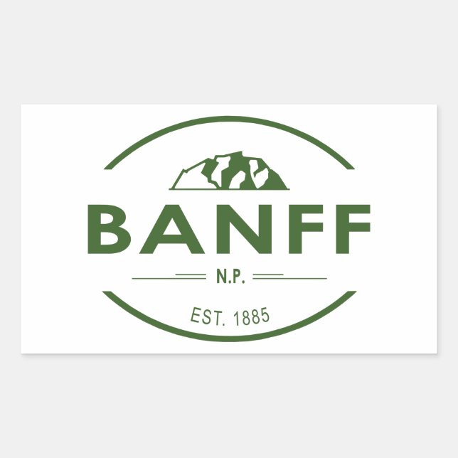 Banff nationalpark rektangulärt klistermärke (Framsida)