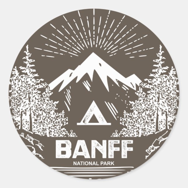 Banff nationalpark runt klistermärke (Framsida)