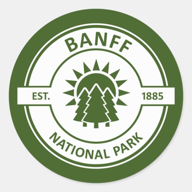 Banff nationalpark runt klistermärke (Framsida)