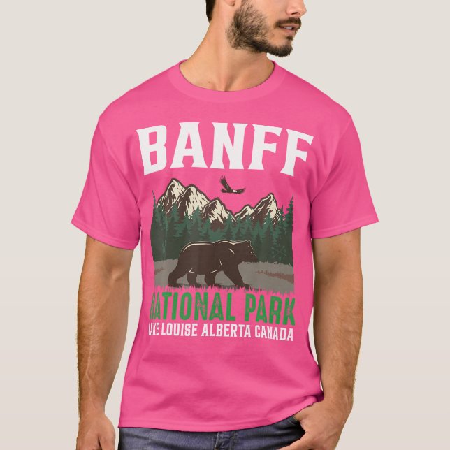Banff nationalpark Sjö Louise Alberta Canada Hik T Shirt (Framsida)