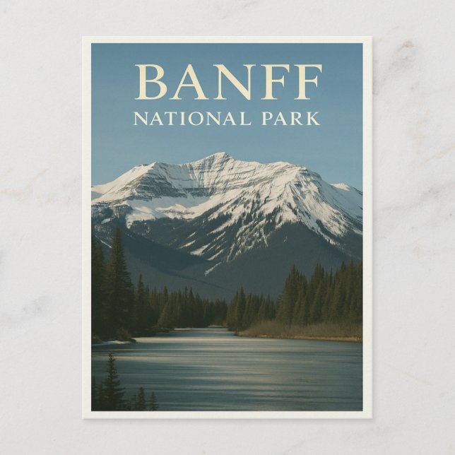 Banff nationalpark - Vintage Landcape Postcard Vykort (Framsida)