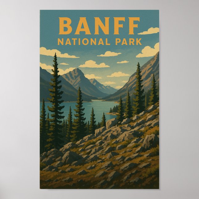 Banff nationalpark Vintage resor Poster (Framsidan)