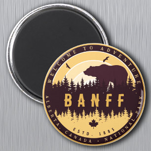 Banff NP Canada Rocky mountains Vintage Souvenirs Magnet