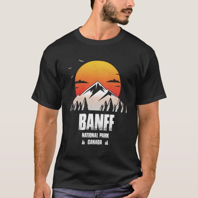Banff Reminder Canadian National Park Retro Souven T Shirt (Framsida)