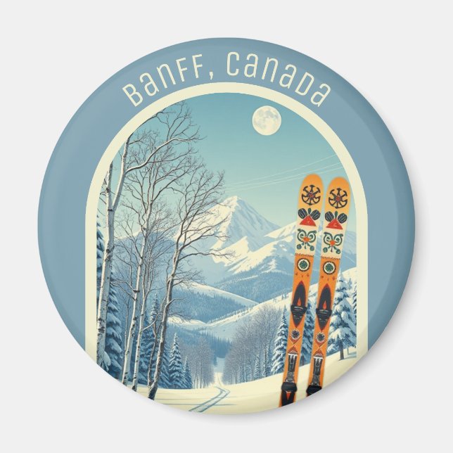 Banff Sunshine Village Canada ski souvenir  Magnet (Framsidan)