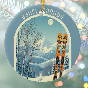 Banff Sunshine Village Kanada skidminne  Julgransprydnad Keramik
