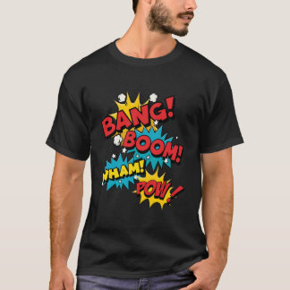 Bang Boom Pow Wham Tecknad Bubbles T Shirt