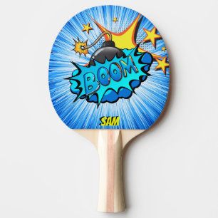 Bang för stil för popkonst komisk! Personlig Pingisracket