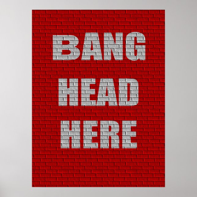 Bang Head här Kontors humor Poster (Framsidan)