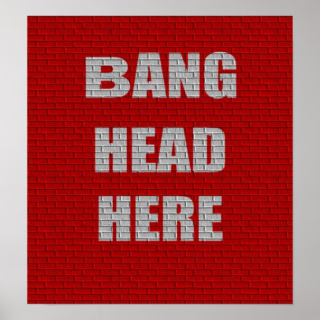 Bang Head här, liten poster i Kontors humor (Framsidan)