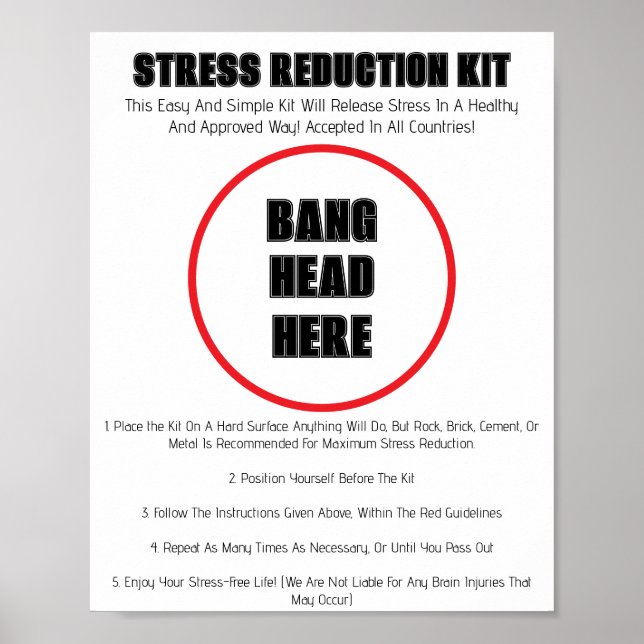 "Bang Head here" Lustigt Poster (Framsidan)