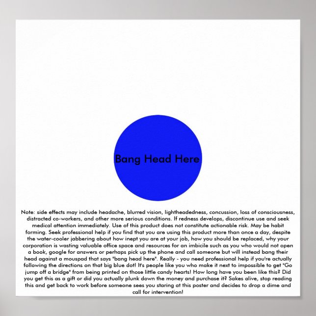 Bang Head hit (med ansvarsfriskrivning) Poster (Framsidan)