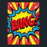 BANG! Pop Art Tecknad Stil Poster<br><div class="desc">Denna poster är en hyllning till 1960-talets tecknad bokar och popkonst. Den fångar ett enda moment av dynamisk verkan, fryst i ett sjudande ram. Ord "BANG!" är inte bara text, det är en spricka av ren energi, omgiven av klassiska halvtonskurkar och solbränna linjer, som påminner om den ikoniska stilen av...</div>