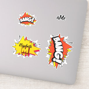 Bang Retro Action Tecknad Bok Bubble Klistermärken