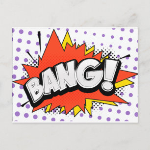 Bang Retro Action Tecknad Bok Bubble Vykort