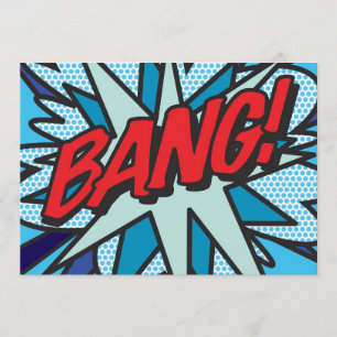BANG Rolig Retro Serietidning Popkonst Inbjudningar