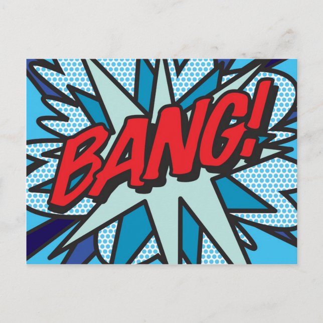 BANG Rolig Retro Serietidning Popkonst Vykort (Framsida)