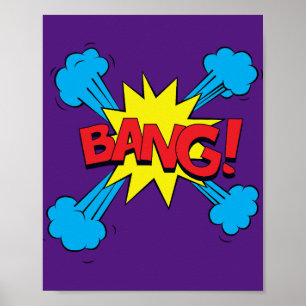 Bang! Vibrant pop Art Tecknad Blast Poster