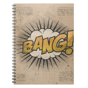 BANG! Vintage Tecknad Bok Steampunk Pop Art Anteckningsbok