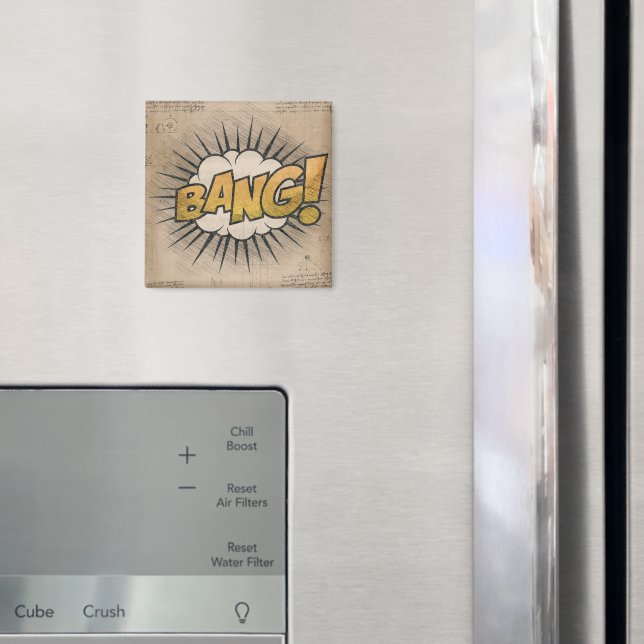 BANG! Vintage Tecknad Bok Steampunk Pop Art Magnet (In Situ (Fridge))