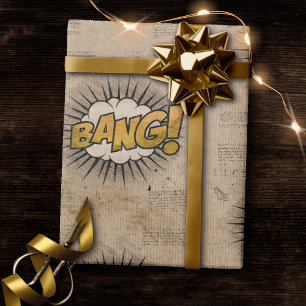 BANG! Vintage Tecknad Bok Steampunk Pop Art Presentpapper