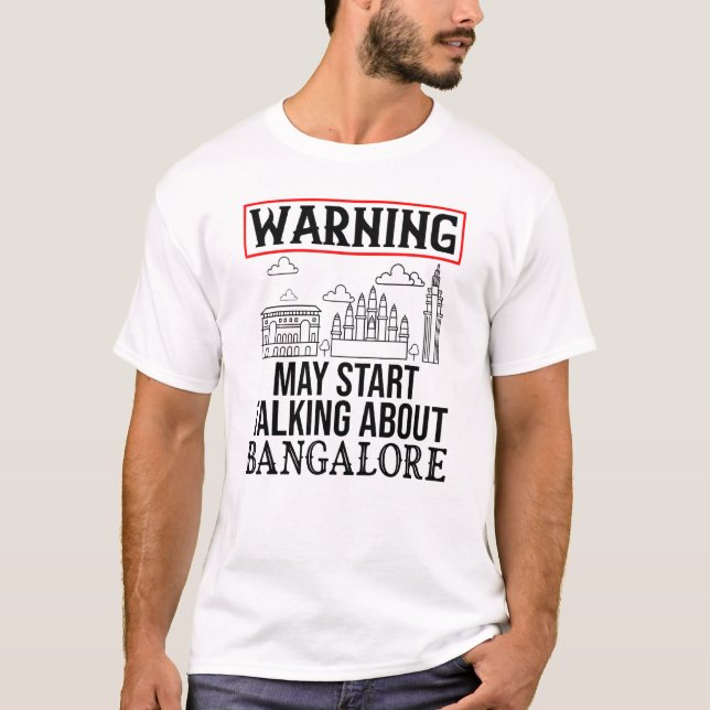 Bangalore India City Skyline Karta Travel 15 T Shirt (Framsida)