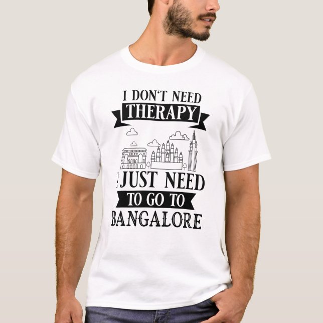 Bangalore India City Skyline Karta Travel 20 T Shirt (Framsida)