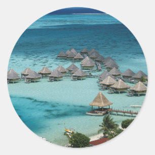 Bangalower på Beachcomber Hotel Runt Klistermärke