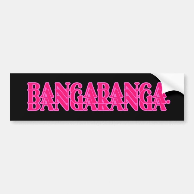 Bangaranga Sångtext Ord (Varm Rosa) Bildekal (Framsidan)