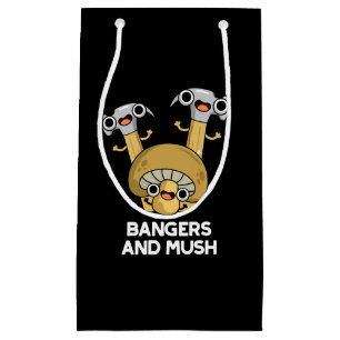 Bangers and Mush Funny English Food Pun Mörk BG
