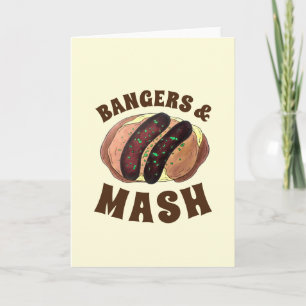 Bangers och Mash Sause Potatis British UK Food Kort