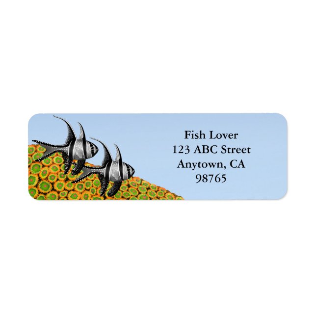 Banggai Kardinalfish & Zoanthid Corals Labels Returadress Etikett (Framsidan)