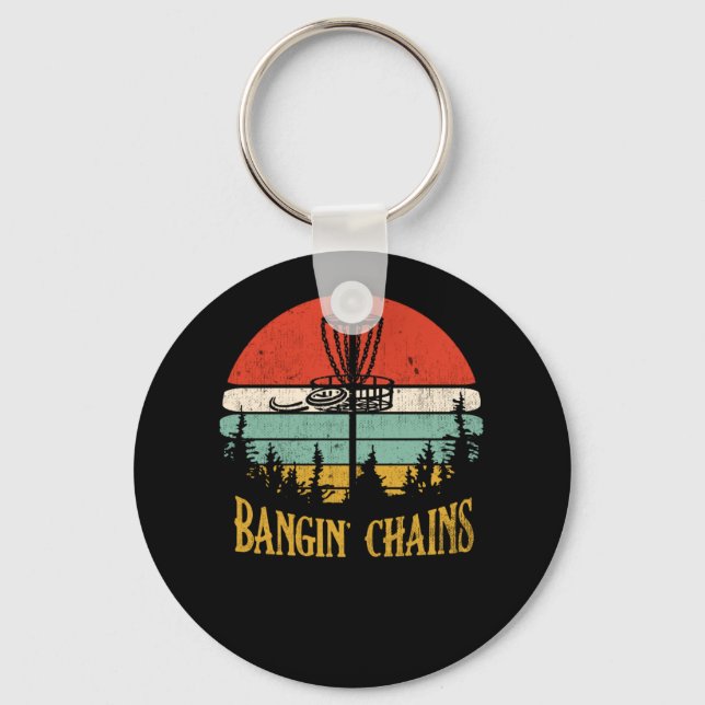 Bangin Chains Retro Disk Golf Frisbee Sport Nyckelring (Framsida)
