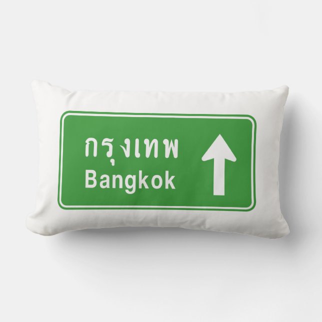 Bangkok Ahead ⚠ Thai Highway Traffic Sign ⚠ Lumbarkudde (Framsida)