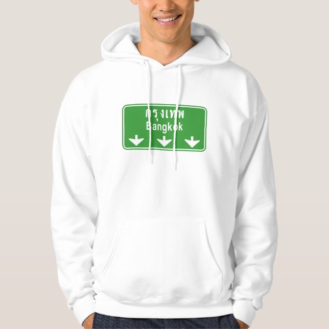 Bangkok Ahead Watch Out! ⚠ Thailands trafikskylt ⚠ Sweatshirt Med Luva (Framsida)