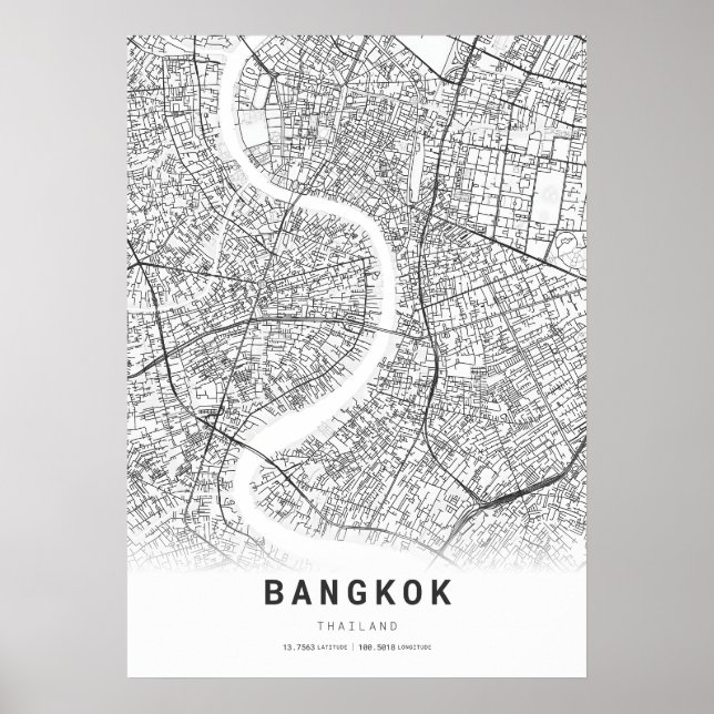 Bangkok City Karta Poster (Framsidan)