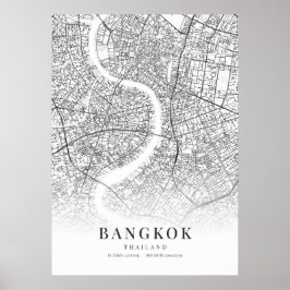 Bangkok City Karta Poster