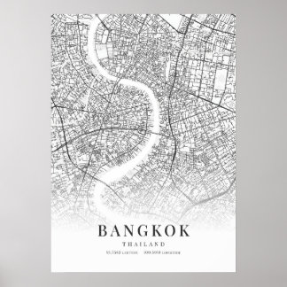 Bangkok City Karta Poster