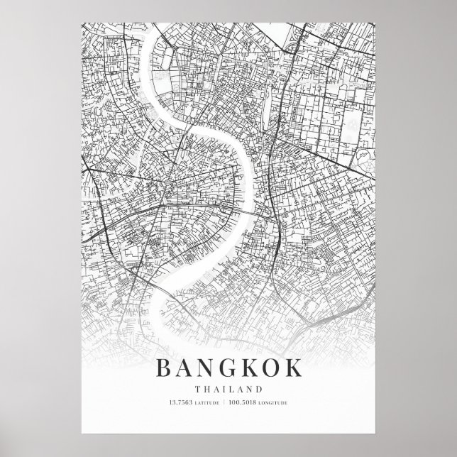 Bangkok City Karta Poster (Framsidan)