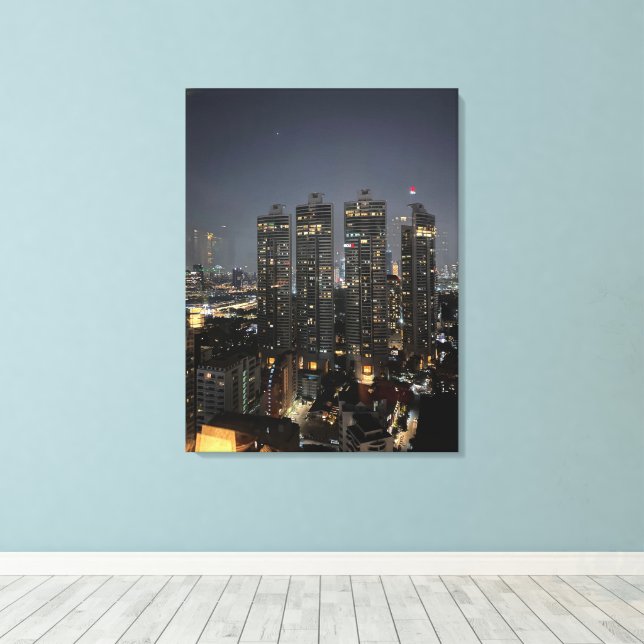 Bangkok nattliv Fotografi Gift Idea Canvastryck (Insitu (trägolv))