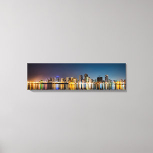 Bangkok Panoramic Skyline View på natten Canvas Ar