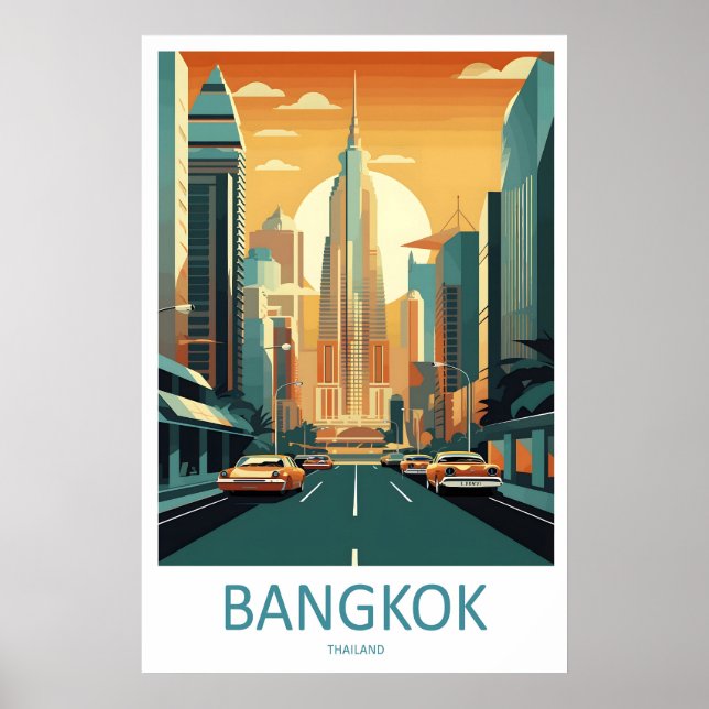 Bangkok Resa Tryckt Väggkonst Bangkok Vägghängande (Framsidan)