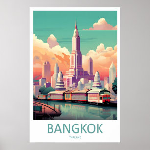 Bangkok Resa Tryckt Väggkonst Bangkok Vägghängande
