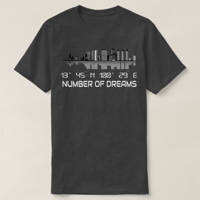 Bangkok Skyline GPS Coordinates Dream City T Shirt (Design framsida)