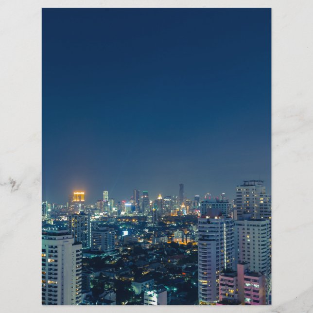 Bangkok skyline på nattpanorama (Framsida)